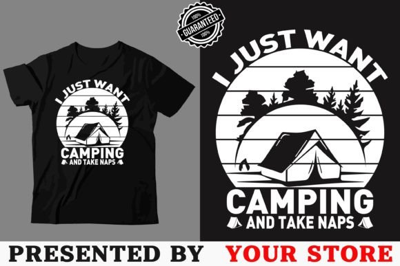 Camping Hill Graphic T-Shirt Design, 4Q Graphics