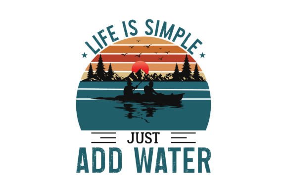 Kayaker Graphic Vintage T-Shirt Designs & Graphics