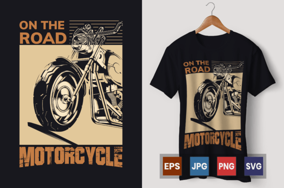 On the Road Motorcycle Graphic Vector Review