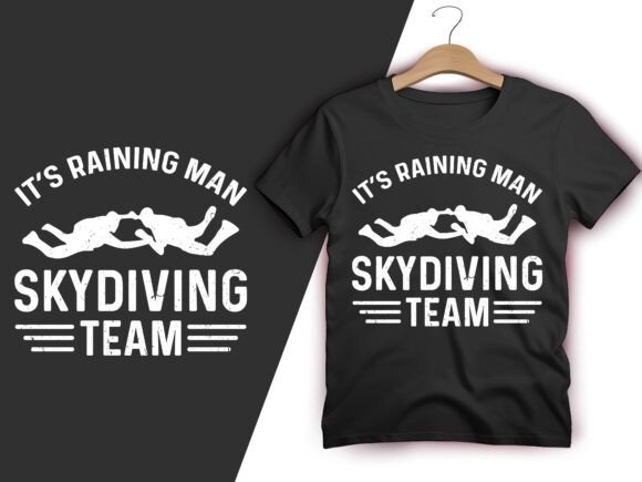 Skydiving Team Raining Men Graphics for T-Shirt Designs